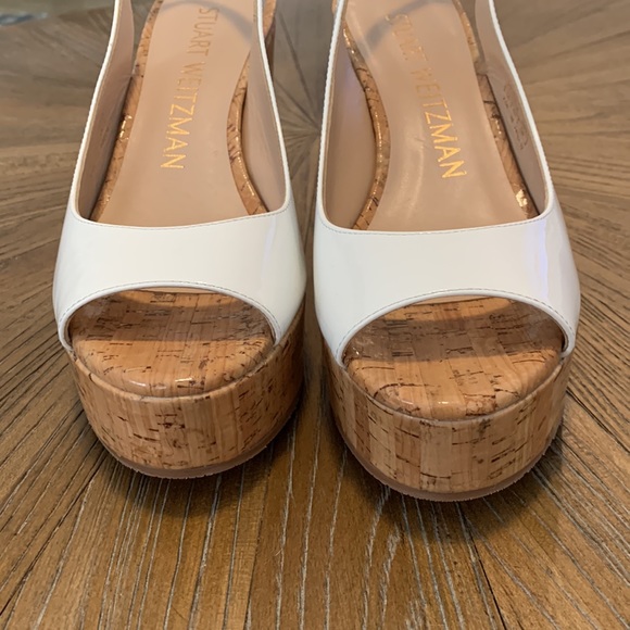 Stuart Weitzman Riveria Wedge - Patent White NWOB - Picture 3 of 7